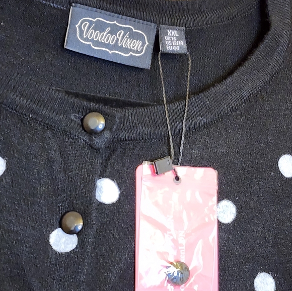 NWT Voodoo Vixen Polka Dot Cardigan Size UK XXL - Picture 7 of 11
